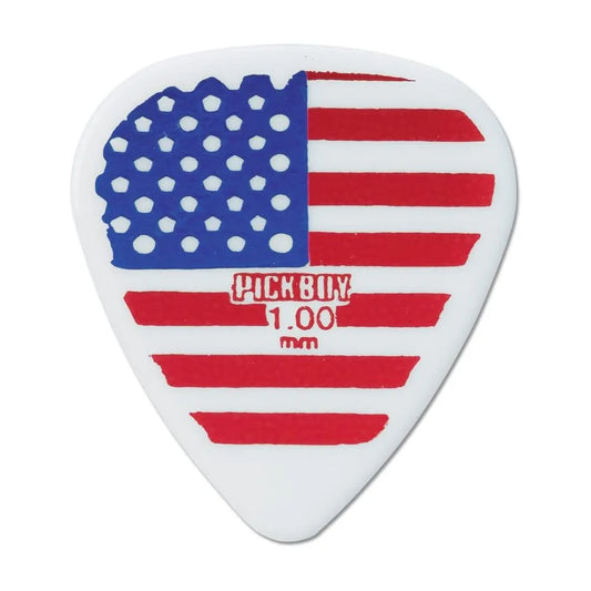 Pickboy Guitar Pick - American Flag 12-Pack, 1.00mm Celltex Material, Made in Japan