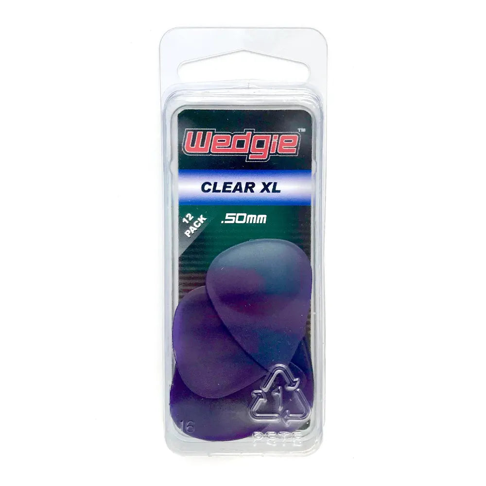 Wedgie Clear Guitar Picks 12-Pack .50mm Blue