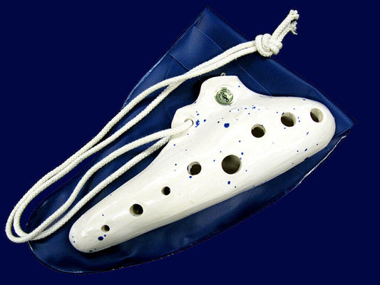 Ocarina Glazed Surface Key Of C Hole For Neck Cord With Plastic Pouch
