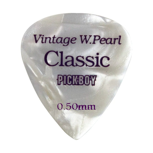Pickboy Vintage White Pearl Guitar Picks - 12 Pack