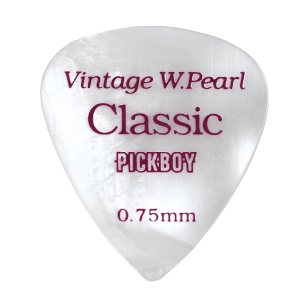 Pickboy Guitar Pick - Vintage White Pearl (12 Pack) .75