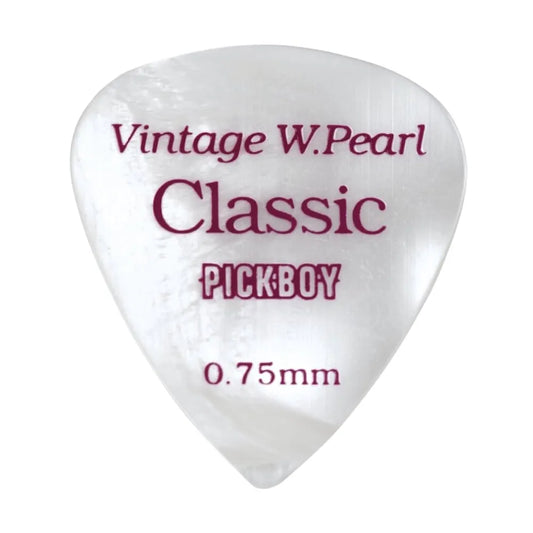 Pickboy Guitar Pick - Vintage White Pearl (12 Pack) .75