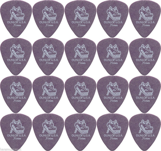 20 x Dunlop Gator Grip Purple 0.71mm Guitar Picks USA Bulk Pack