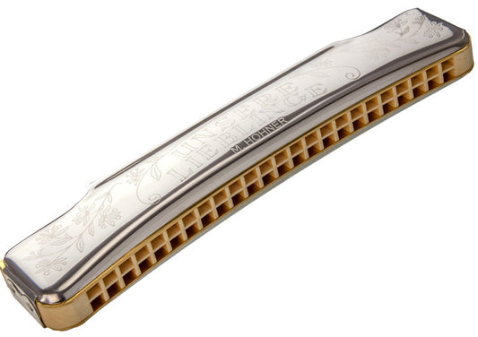 Hohner Unsere Lieblinge 48 Octave Harmonica Key of C with Wooden Comb and Stainless Steel Covers