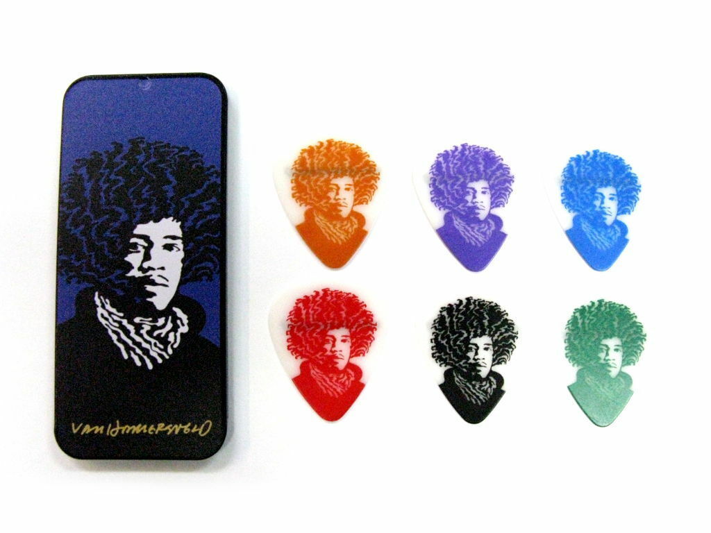 Jimi Hendrix Pick Tin 6 Dunlop Poly Picks Imprinted Jimi Hendrix Images