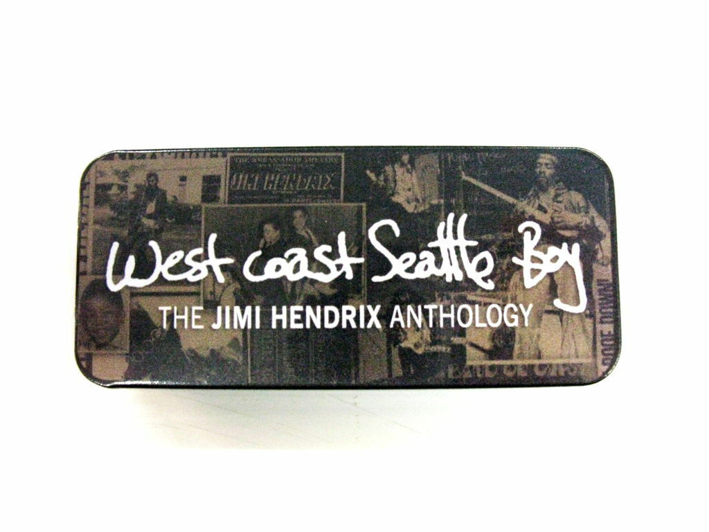 Jimi Hendrix Pick Tin Dunlop Jsa28 Poly Picks Imprinted with 6 Hendrix Images