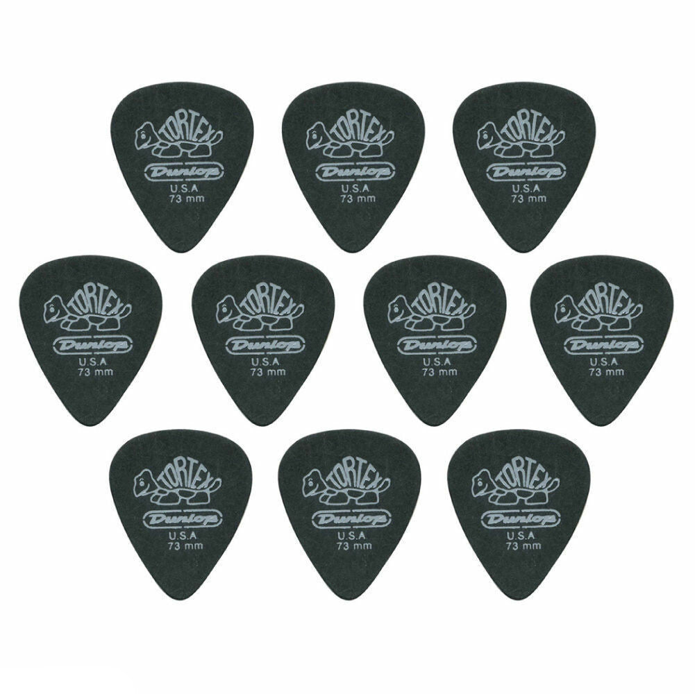 10 x Jim Dunlop Tortex Pitch Black 0.73mm Guitar Picks 488R Free Postage