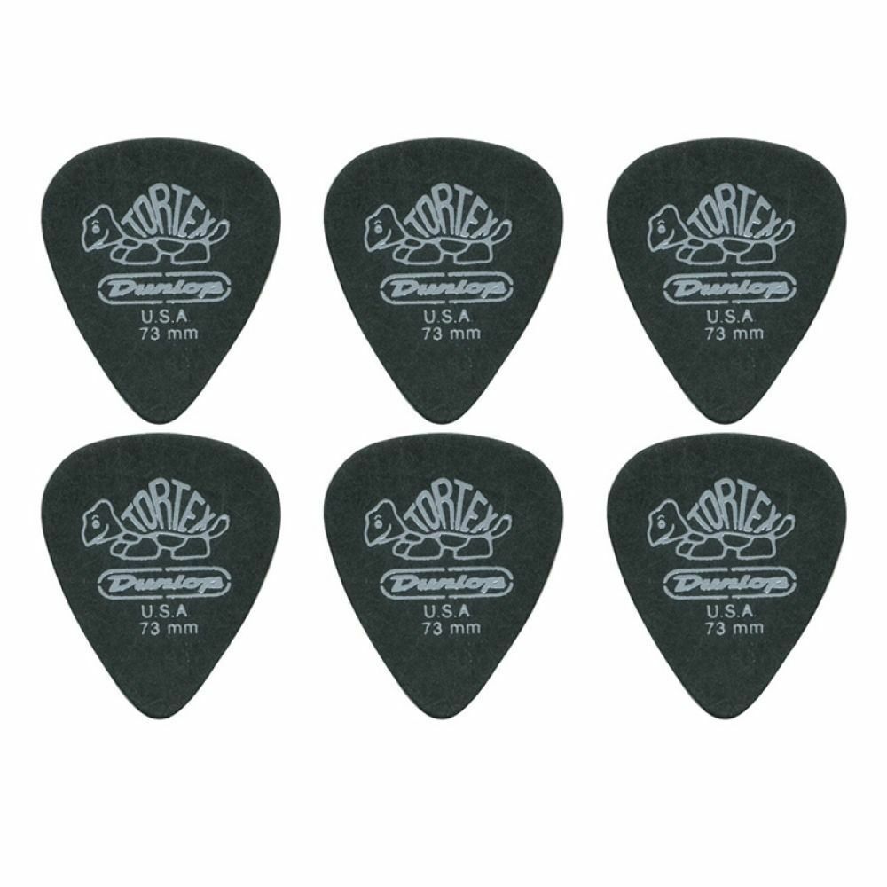 6 x Jim Dunlop Tortex Pitch Black .73MM Guitar Picks 488R Free Shipping