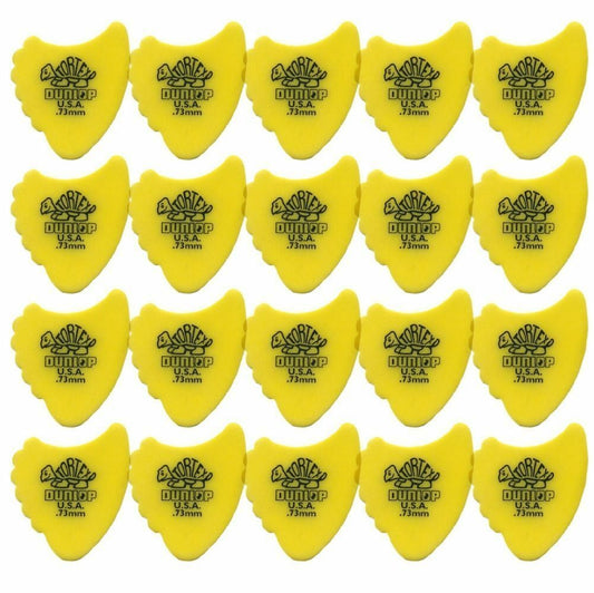 20 x Jim Dunlop Tortex Fins 0.73mm Gauge Guitar Picks 414R Free Shipping