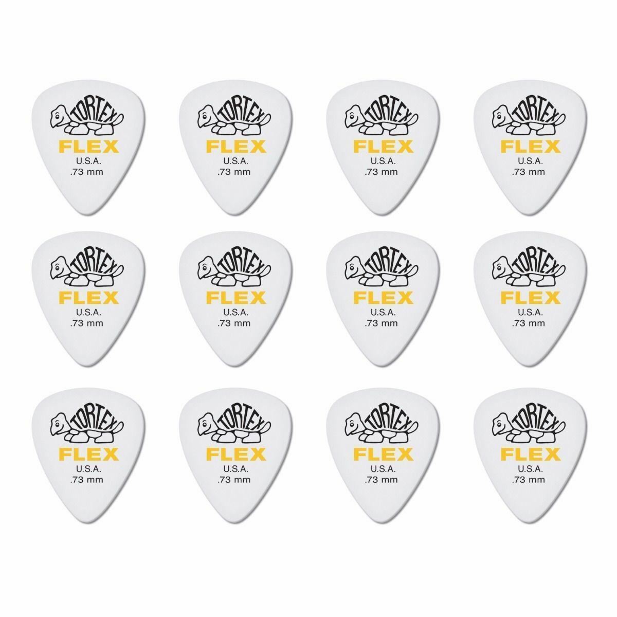 12 x Dunlop Tortex FLEX 0.73MM Gauge Guitar Picks 428R Plectrums