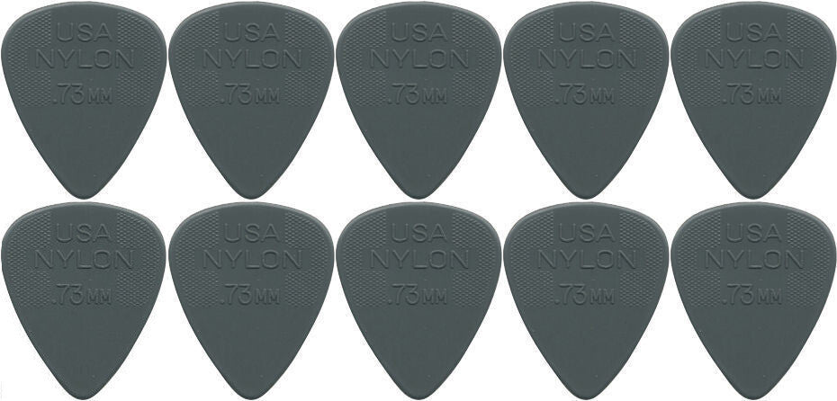 10 x Dunlop Nylon Standard "Greys" .73MM Gauge Guitar Picks