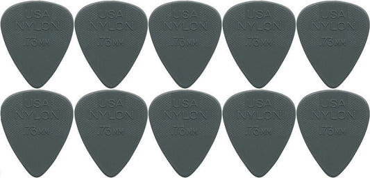 10 x Dunlop Nylon Standard "Greys" .73MM Gauge Guitar Picks