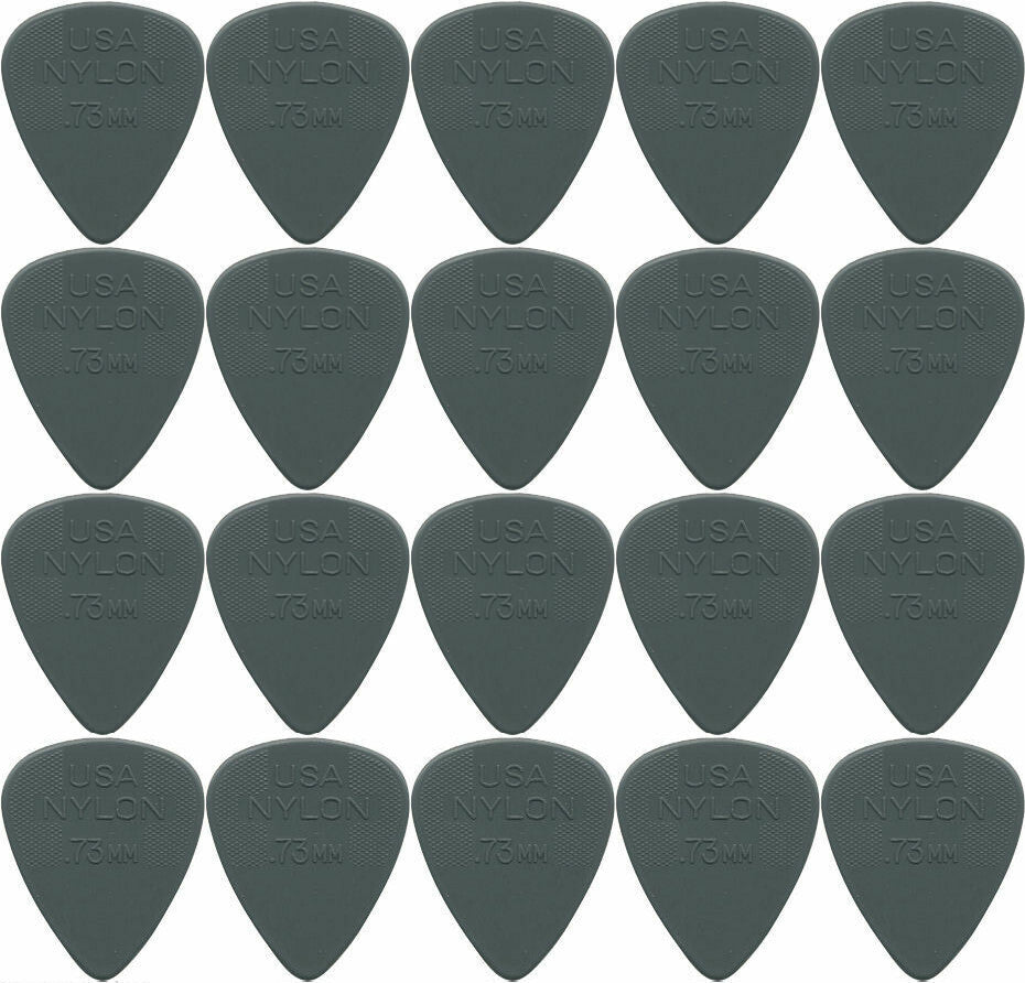 20 x Dunlop Nylon Standard "Greys" .73MM Gauge Guitar Picks