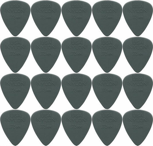 20 x Dunlop Nylon Standard "Greys" .73MM Gauge Guitar Picks