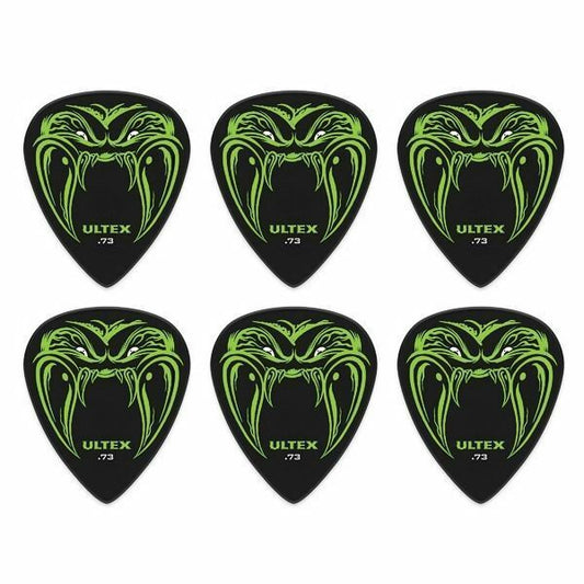 6 x Jim Dunlop JAMES HETFIELD Black Fang 0.73mm Ultex Guitar Picks Metallica