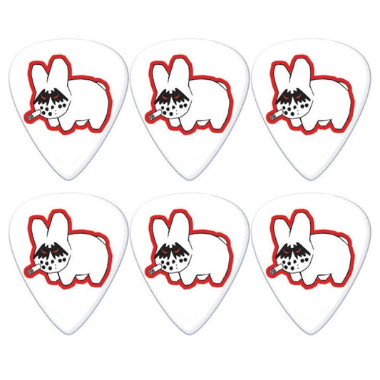 6 x Jim Dunlop FRANK KOZIK King Of Rock Bunny Tortex Wedge Guitar Picks 0.73mm