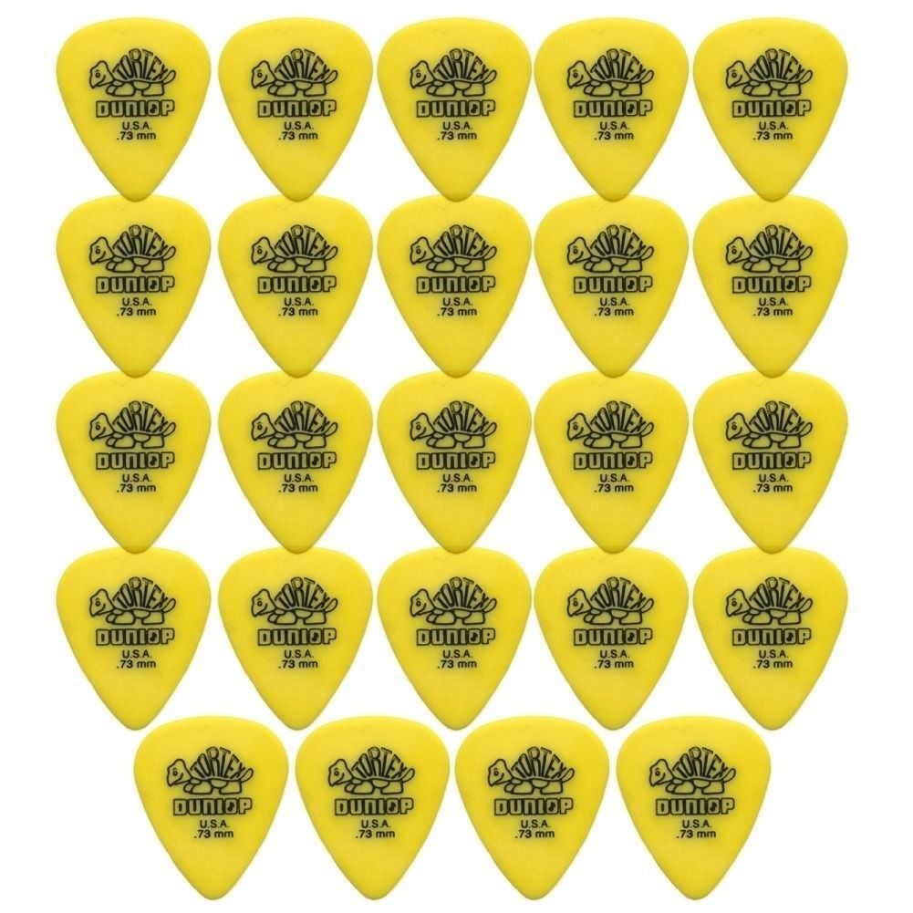 24 x Dunlop Tortex Standard 0.73mm Yellow Guitar Picks Bulk Bag