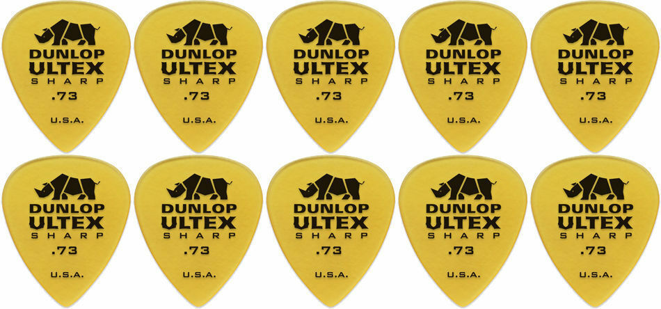 10 x Jim Dunlop Ultex Sharp .73MM Gauge Guitar Picks 433R Plectrums, Pack