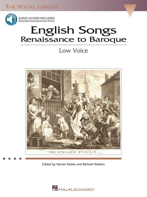 English Songs: Renaissance to Baroque — Low Voice, Book/Online Audio (Hal Leonard Vocal Library)