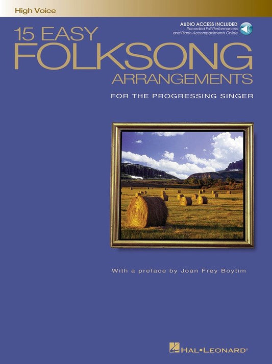 15 Easy Folksong Arrangements — High Voice, Book/CD (Hal Leonard, The Vocal Library)