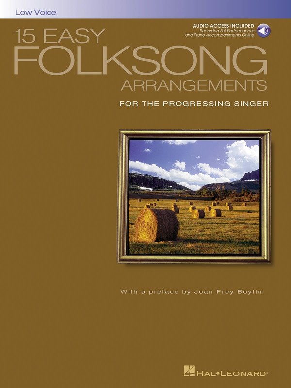 15 Easy Folksong Arrangements — Low Voice, Book/Online Audio (Hal Leonard, The Vocal Library)