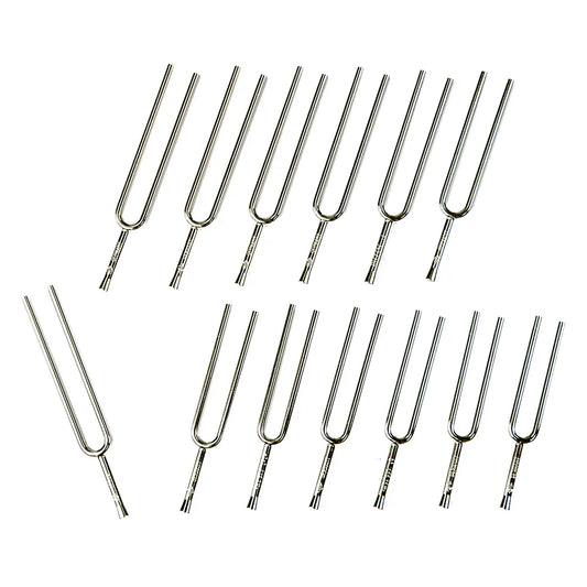 Wittner 13 Chromatic Tuning Fork Set - Key C1-C2, Nickel-Plated, Made in Germany