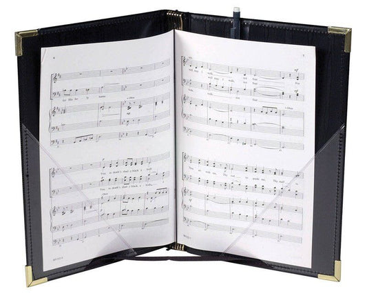 Choral Folder 7.75 x 11 with Elastic Holders, Clear Pocket Strap