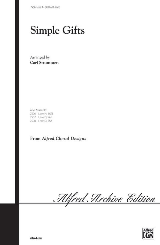 Simple Gifts SATB Choral Sheet Music