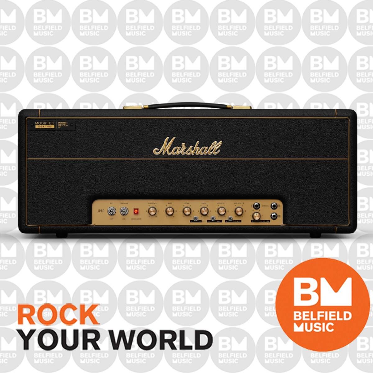 Marshall 1959 Modified Guitar Amplifier 100W Head Amp with Master Volume and Gain Boost Switch — view 2