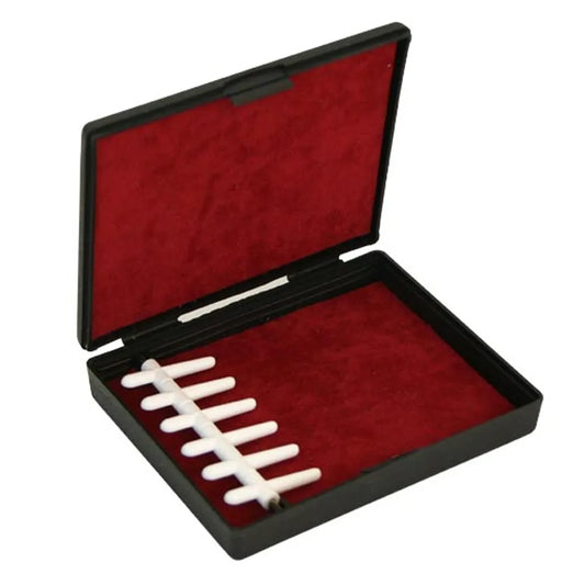 Oboe Reed Case for 6 Reeds with Red Felt Interior and Movable Plastic Holders