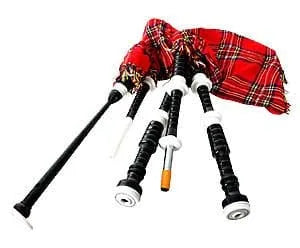 Blackened Cocuswood Bagpipes Set with Aluminium Mounts and Mackenzie Tartan Cover