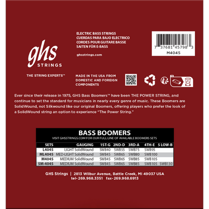 GHS M4045 Bass Boomers 45-105 Strings 6 Pack — view 2