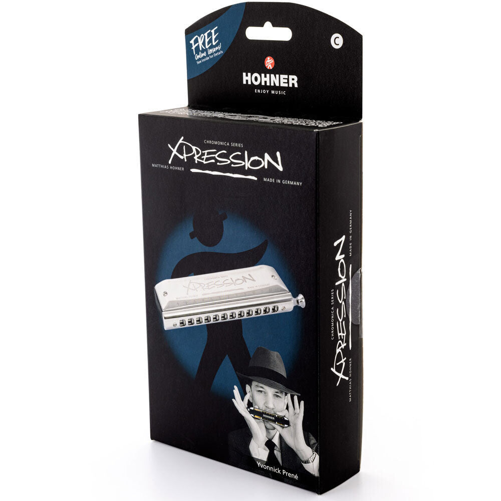 Hohner Chromonica Xpression Chromatic Harmonica Key of C, 12 Holes, 3 Octaves, Brass Reeds, Stainless Steel Mouthpiece, Made in Germany — view 3