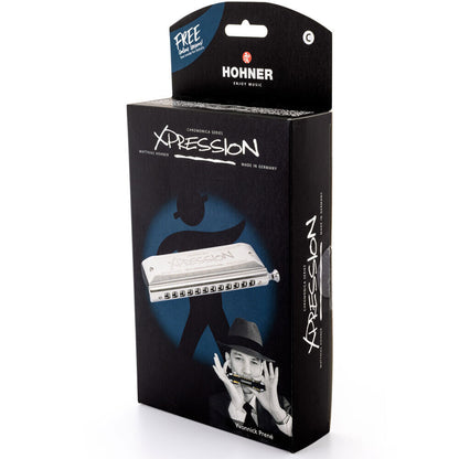 Hohner Chromonica Xpression Chromatic Harmonica Key of C, 12 Holes, 3 Octaves, Brass Reeds, Stainless Steel Mouthpiece, Made in Germany — view 3