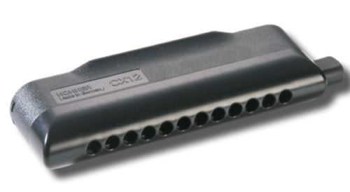 Hohner CX12 Chromatic Harmonica Black Key of C with Hard Shell Case