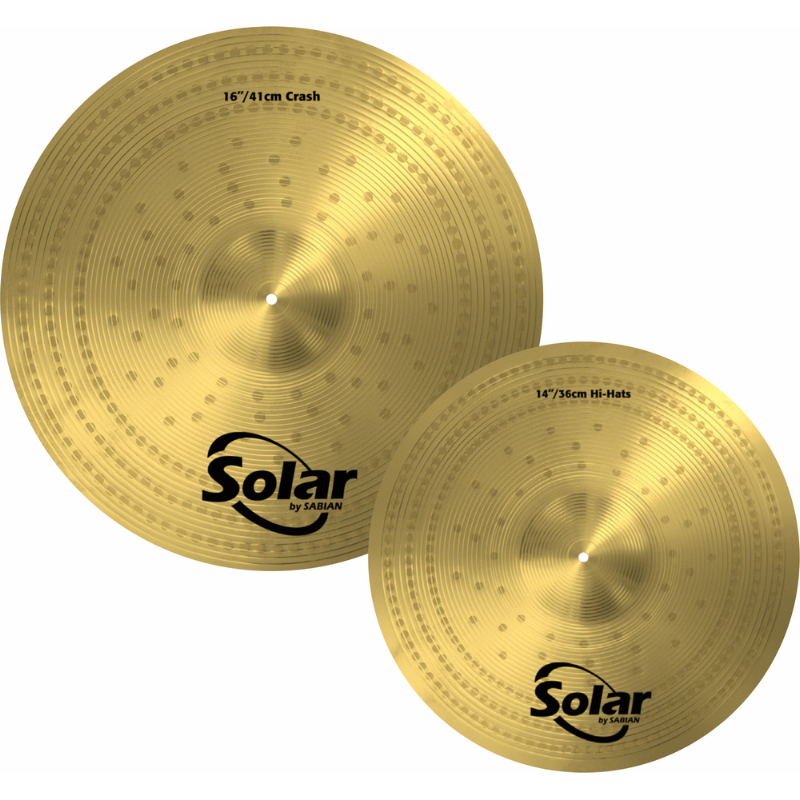 Solar by Sabian SOL5001 First Pack Cymbals 14" & 16" - Nano-Plated Stainless Steel, Durable, Clear Tone — view 2