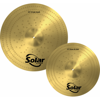 Solar by Sabian SOL5001 First Pack Cymbals 14" & 16" - Nano-Plated Stainless Steel, Durable, Clear Tone — view 2