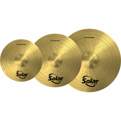 Solar by Sabian SOL5003 Performance Cymbal Set 14", 16", 20" - Nano-Plated Stainless Steel