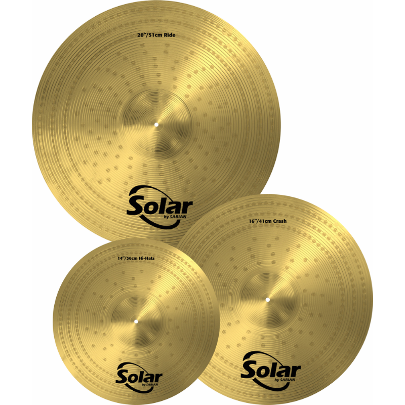Solar by Sabian SOL5003 Performance Cymbal Set 14", 16", 20" - Nano-Plated Stainless Steel — view 2