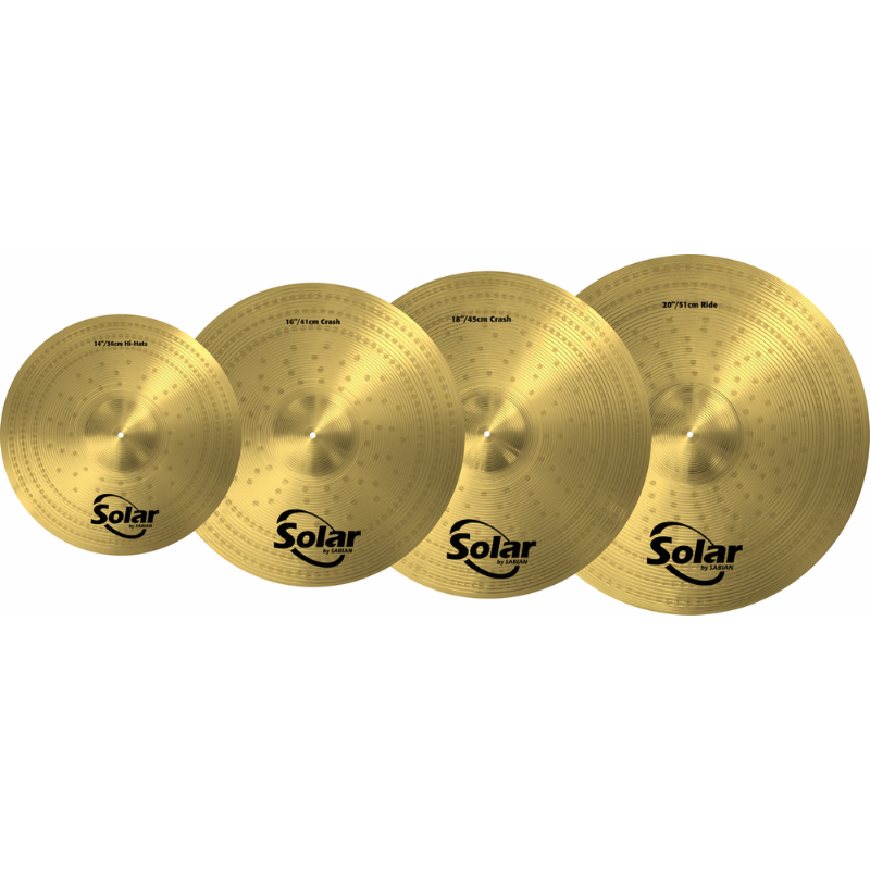 Solar by Sabian SOL5003G Performance Set Plus 14, 16, 18, 20 - Nano-Plated Stainless Steel Drums