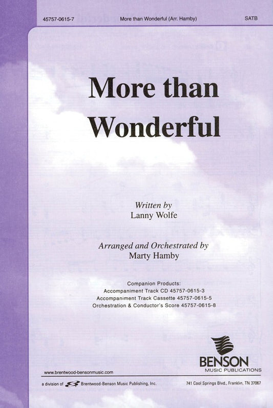 More Than Wonderful SATB