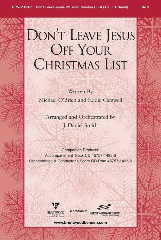 Dont Leave Jesus Off Your Christmas List SATB