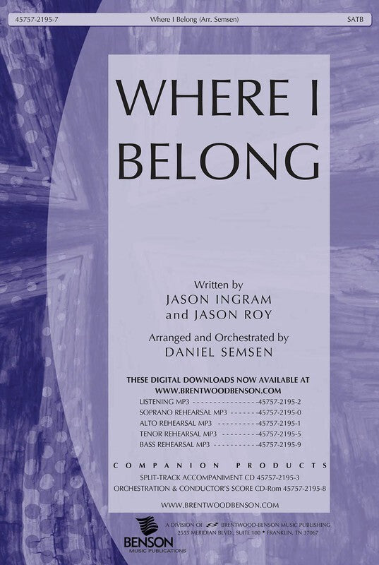 Where I Belong SATB