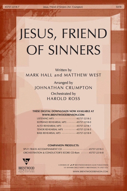Jesus Friend Of Sinners SATB