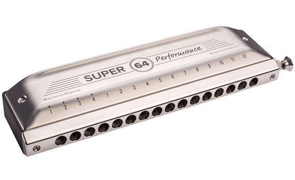 Hohner Super 64 Professional Chromatic Harmonica Key of C with VarioSpring System and SilentSlide