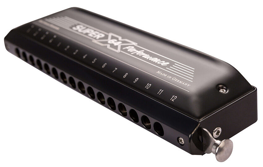 Hohner Super 64X Professional Chromatic Harmonica, Key of C, 16 Holes, 4 Octaves, Brass Reed Plates, Nylon Case, SilentSlide System — view 4