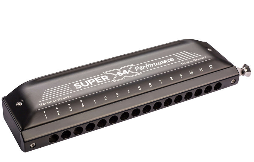 Hohner Super 64X Professional Chromatic Harmonica, Key of C, 16 Holes, 4 Octaves, Brass Reed Plates, Nylon Case, SilentSlide System
