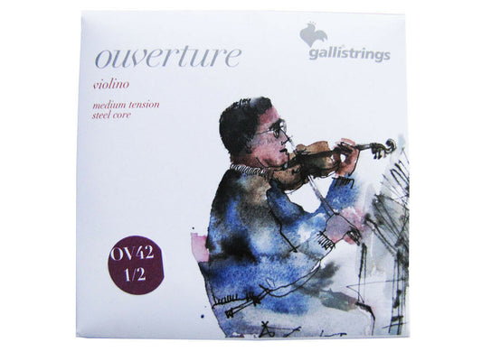 Galli Ouverture 1/2 Size Violin Strings Medium Tension, Steel Core
