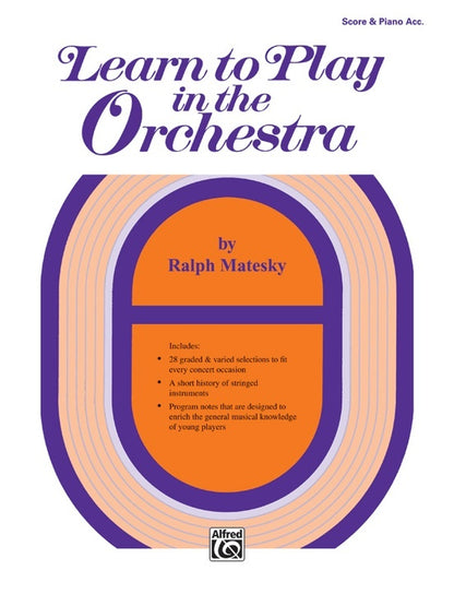 Learn To Play In The Orchestra Book 1 Sc/Piano