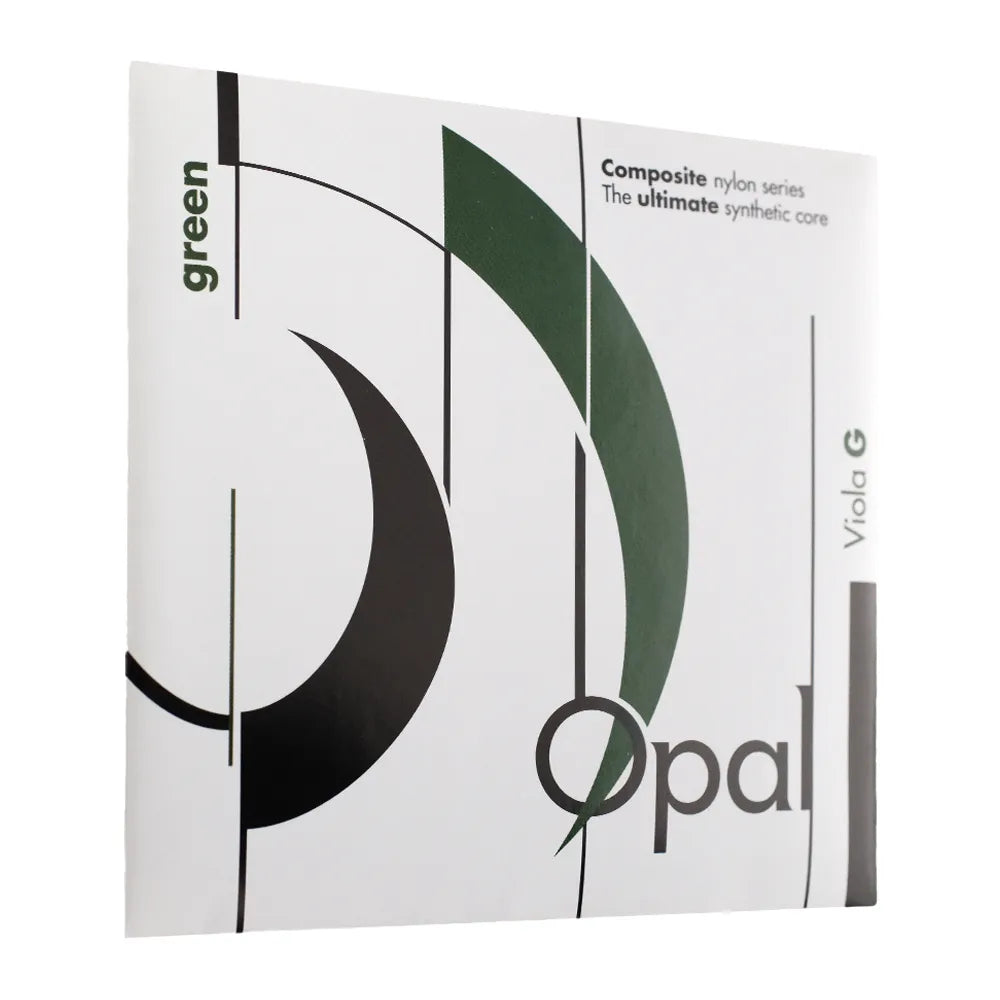 Opal Green Pro 15.5in Viola Strings - Nylon/Silver G, 5.6kg Tension, Gold & Green at Tailpiece, Purple & White at Peg